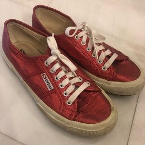 Red Metallic Sparkle Superga Sneaker